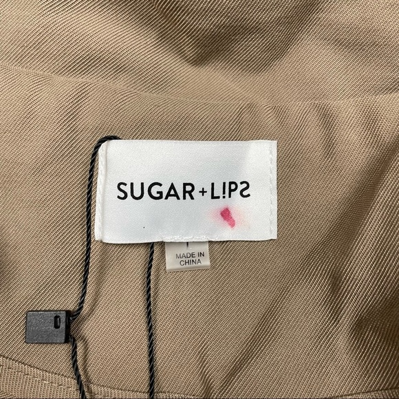 Sugarlips Jacket Coat Women's Size Large Tan Open Front Trench NO‎ BELT NWT - Picture 5 of 7